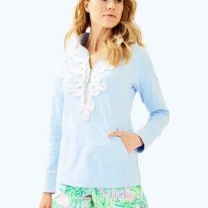 Lilly Pulitzer UPF50+ Skipper Popover in Boho Blue size XL NWT